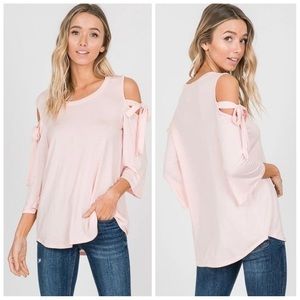 LAST ONE | Blush pink cold-shoulder top